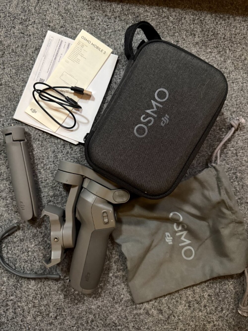 DJI OSMO 3 Smartphone Gimbal Stabilizer with Adjustable Mount w/ Tabletop Tripod